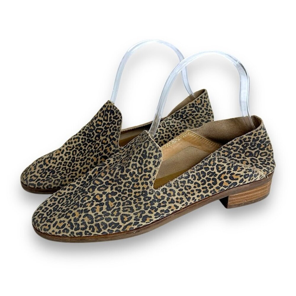 Lucky Brand Leopard Print Size 7.5 Cahill Loafer Mule Convertible Suede
